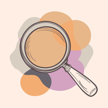 recommend clip art: Search magnifying glass vector line art
