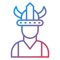 Viking Man Icon Style