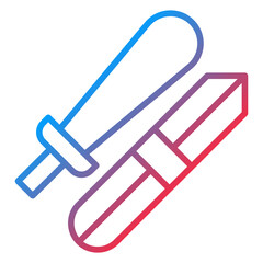 Fototapeta premium Viking Skiing Icon Style