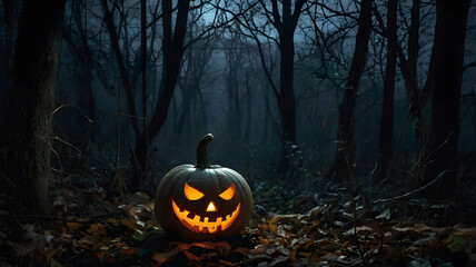 halloween pumpkin in the night