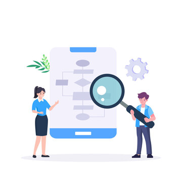 workflow diagram or model design, flowchart to get result Illustration.