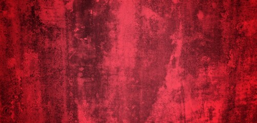 Obraz premium red color abstract art long background,Panorama of Factory fabric of red color . Close-up long and wide texture of natural red fabric.