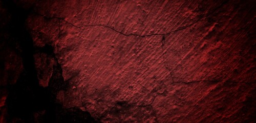 red color abstract art long background,Panorama of Factory fabric of red color . Close-up long and wide texture of natural red fabric.