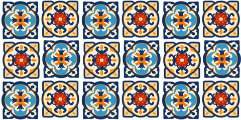 Turkish tile with Islamic design, seamless pattern.