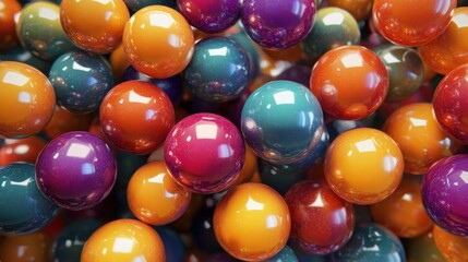 Colorful Abstract Background with Lottery Balls Floating in Blurred Motion and Light Effects
