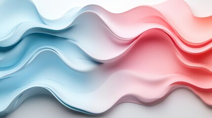 Fototapeta premium Abstract 3D Wavy Background with Blue and Pink Gradient Colors