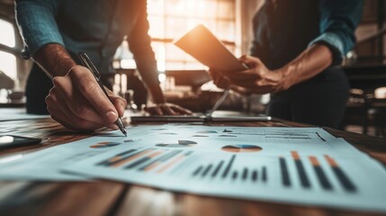 Fototapeta premium Business Team Analyzing Charts and Data