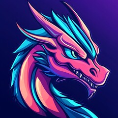 Colorful dragon illustration enhanced with vibrant details for bold logo design concept image