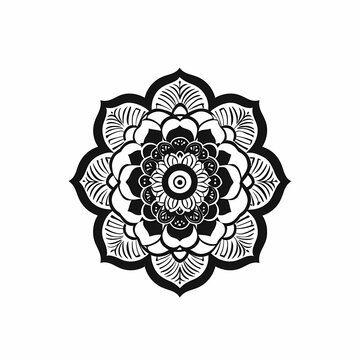 recommend clip art: Black and White Floral Mandala Design with Minimal Detail