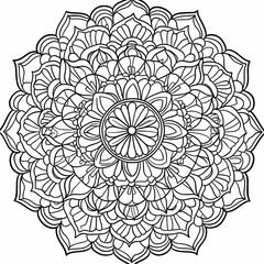 High-Definition Floral Mandala in Minimal Detail