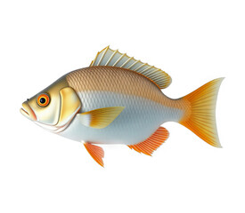 Vibrant Fish Illustration on Transparent Background for Design Use