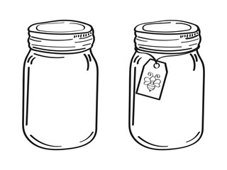 hand drawn mason jar vector design