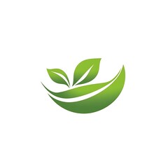 Green leaf logo design focusing on eco-sustainability and environmental awareness
