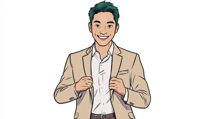 Fototapeta premium Man in Suit Smiling.
