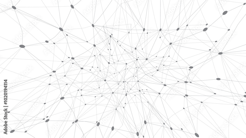 Poster Technology abstract background. Abstract Plexus mesh geometric background. Circles connected by lines. Minimalist mesh backdrop. Abstract polygonal shape.