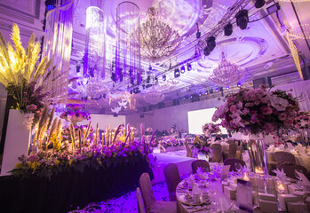 luxury color theme wedding solemnisation dinner flower florist , dinnerware banquet, cloth and...