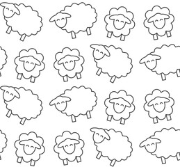 sheep animal vector pattern design
