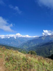 landscape with blue sky and clouds