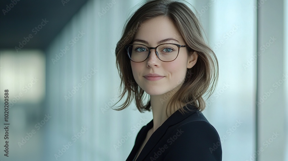 Poster Professional Woman in Modern Office Environment