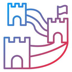 Great Wall of China Icon Style