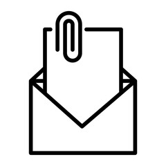 An icon of a document and envelope with a paperclip.