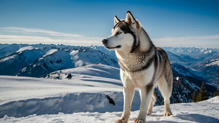 siberian husky in the snow