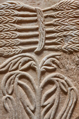 Roman relief detail. Roman museum in Merida, Caceres. Spain