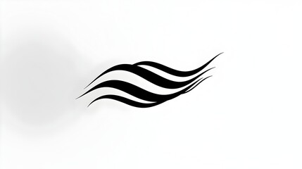 Stylish Abstract Logo with 3 Curved Lines in Black on White Background