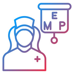 Ophthalmic Nurse Female Icon Style