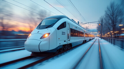 Naklejka premium white high-speed train
