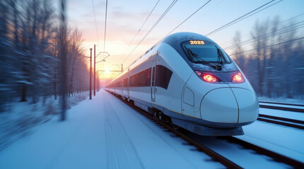 Fototapeta premium white high-speed train