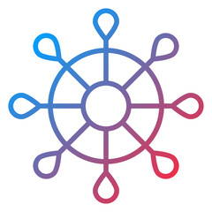 Fototapeta premium Boat Steering Icon Style