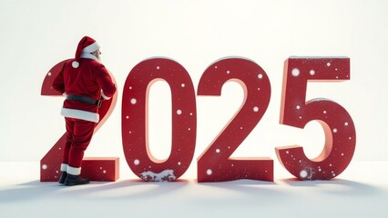 Numbers 2025, Santa Claus - as a symbol of the new year, holiday