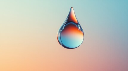 Fototapeta premium Water Drop on a Gradient Background