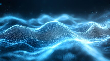 Naklejka premium Mesmerizing Digital Wave Visualization of Fluid Internet Signals