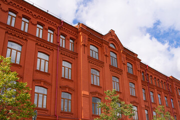 MOSCOW, RUSSIA - August 13, 2024 : architecture of the Prechistenskaya embankment