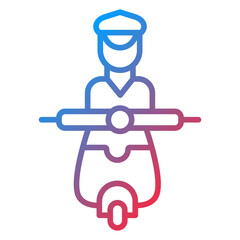 Police Officer On Scooter Icon Style