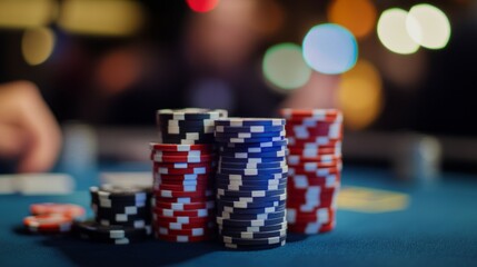 Naklejka premium poker chips close up