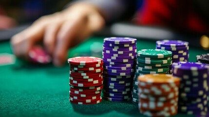 Naklejka premium poker chips close up