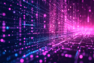 Naklejka premium Digital Technology background of data and network created with Generative AI