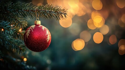 The Red Ornament on Tree