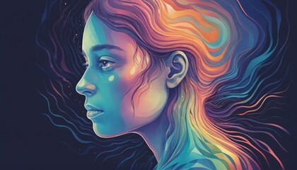 illustration mental health anxiety Psychology concept