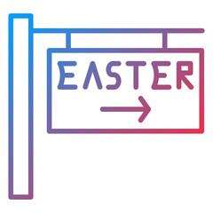 Easter Signboard Icon Style