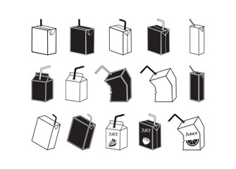 Juice Box vector bundle, Juice Box clipart, Juice Box silhouette.	