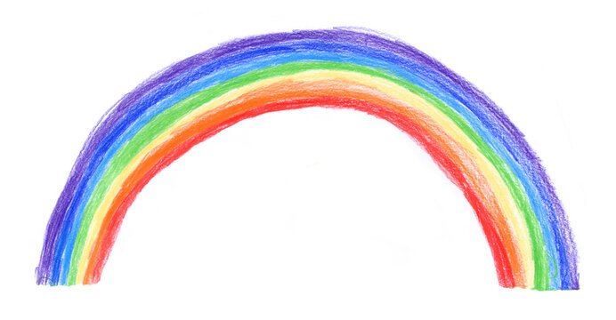 Cheerful children's background. Bright rainbow - Powered by Adobe