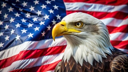 american flag and eagle