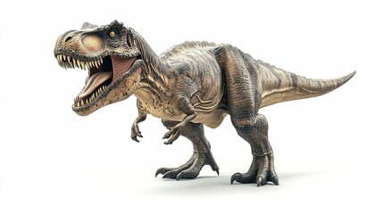 Obraz premium A Tyrannosaurus Rex Dinosaur Roaring with Open Mouth and Sharp Teeth