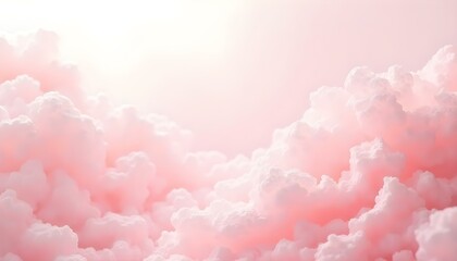 Fototapeta premium Dreamy pink cloudscape with soft lighting.