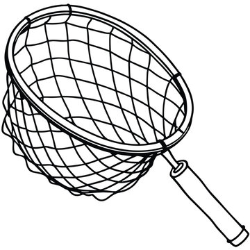 recommend clip art: Fishing net equipment vector silhouette