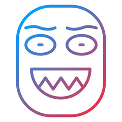 Monster Face Icon Style